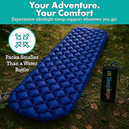Miniatura 4 de Sleepingo Colchoneta grande para acampar  Colchoneta de dormir ultraligera para campamento, mochileros, senderismo, colchón de aire ligero, inflable