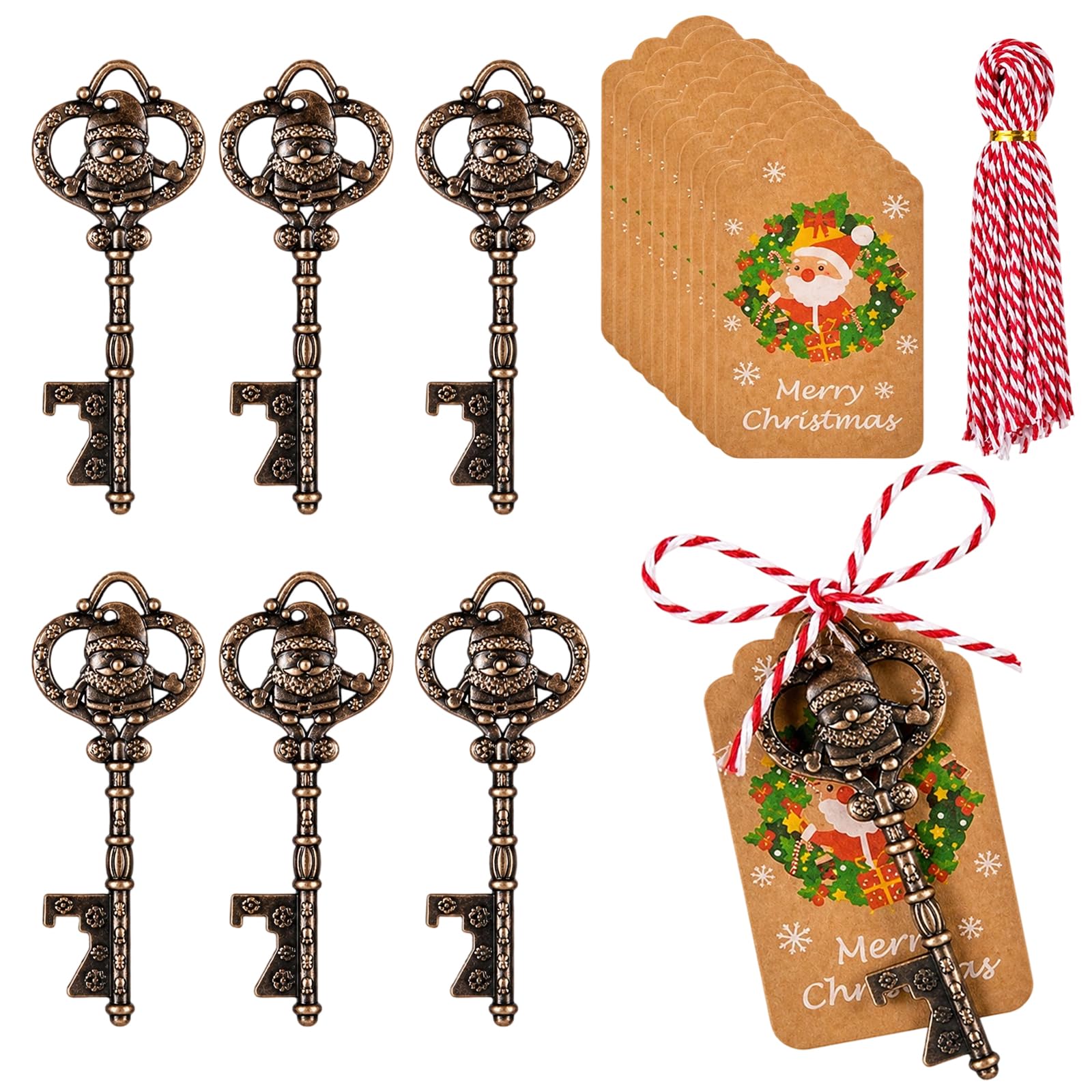 BZDWFG 6PCS Santa's Magic Key Set, Christmas Decor Ornaments