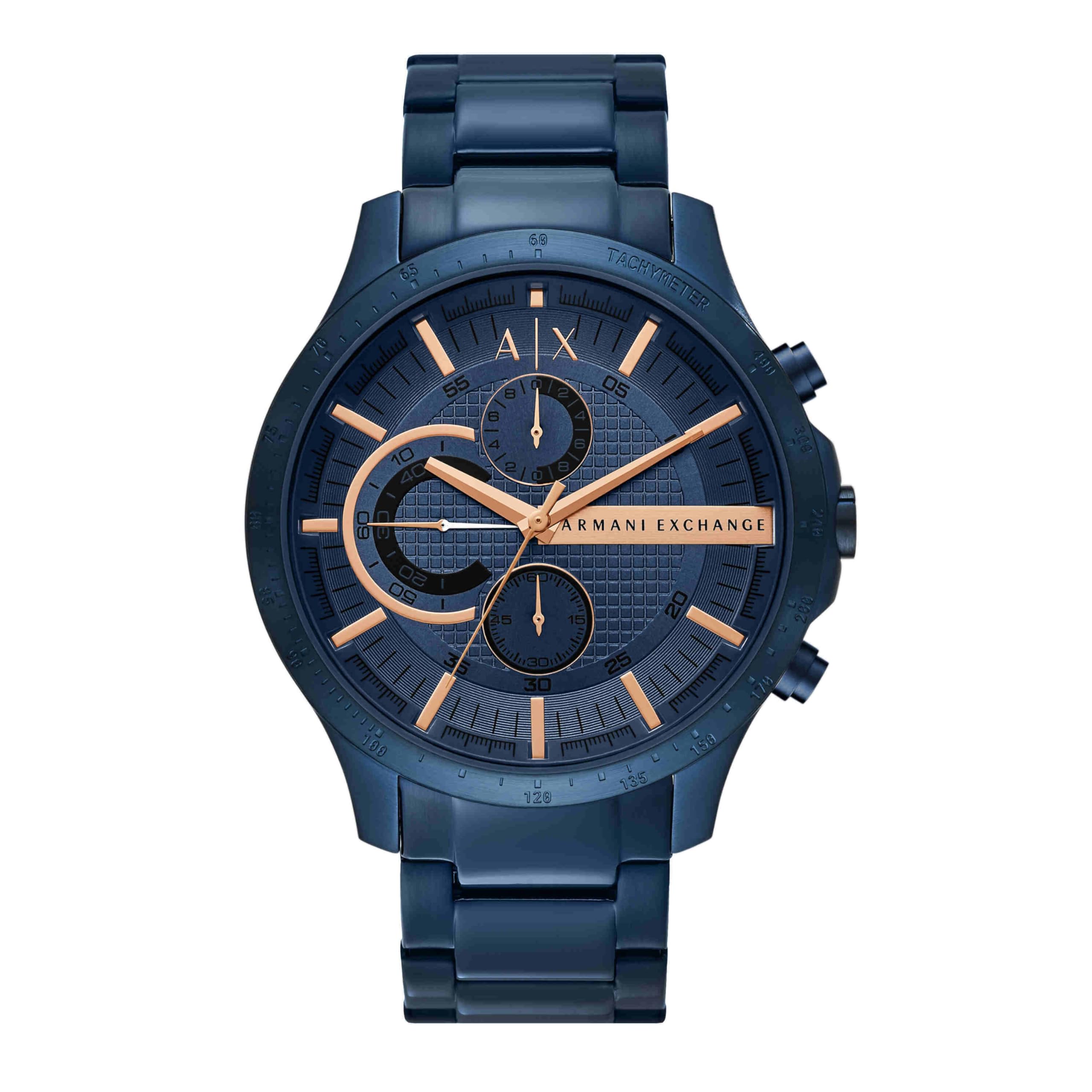 Armani Exchange Orologio per uomo, Movimento cronografo al quarzo e cassa da 46 mm con cinturino in acciaio