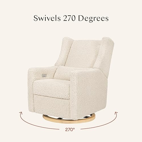 Miniatura 28 de Babyletto Kiwi, reclinable eléctrico y deslizador giratorio con puerto USB en tela de rendimiento de playa, repelente al agua y resistente a