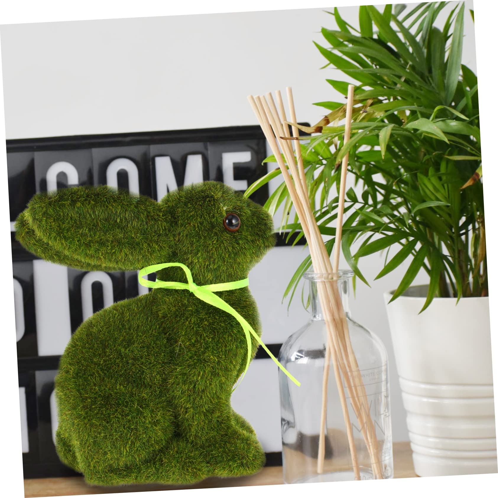 ABOOFAN 4 Pz decorazione pasquale figurine di animali floccati statua del coniglio Home decor lovable decorazioni animale ornamento di coniglio coniglietto di Pasqua all'aperto Modello