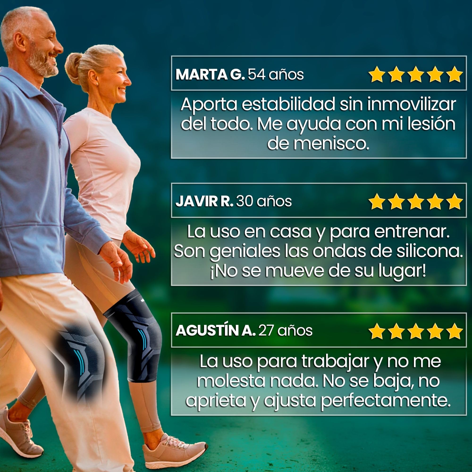 NativoDex Rodillera Menisco y Ligamento de Compresión Antideslizante – Rodillera Ortopédica Deportiva Estabilizadora para Hombre y Mujer – Soporte para Running, Gimnasio, Artrosis, Tendinitis y Rótula