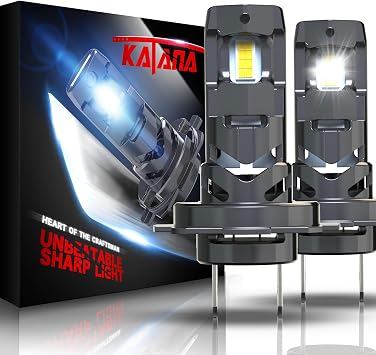 Katana H7 Bulbs, No Adapter Required 400% Brightness 6500K Non-Polarity, Powersports, Pack of 2