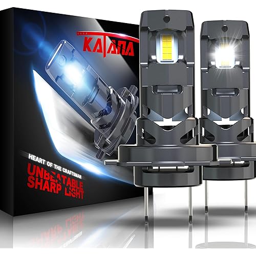 KATANA H7 Light Bulbs, No Adapter Required 400% Brightness 6500K Non-Polarity Plug and Play, Powersports, Pack of 2