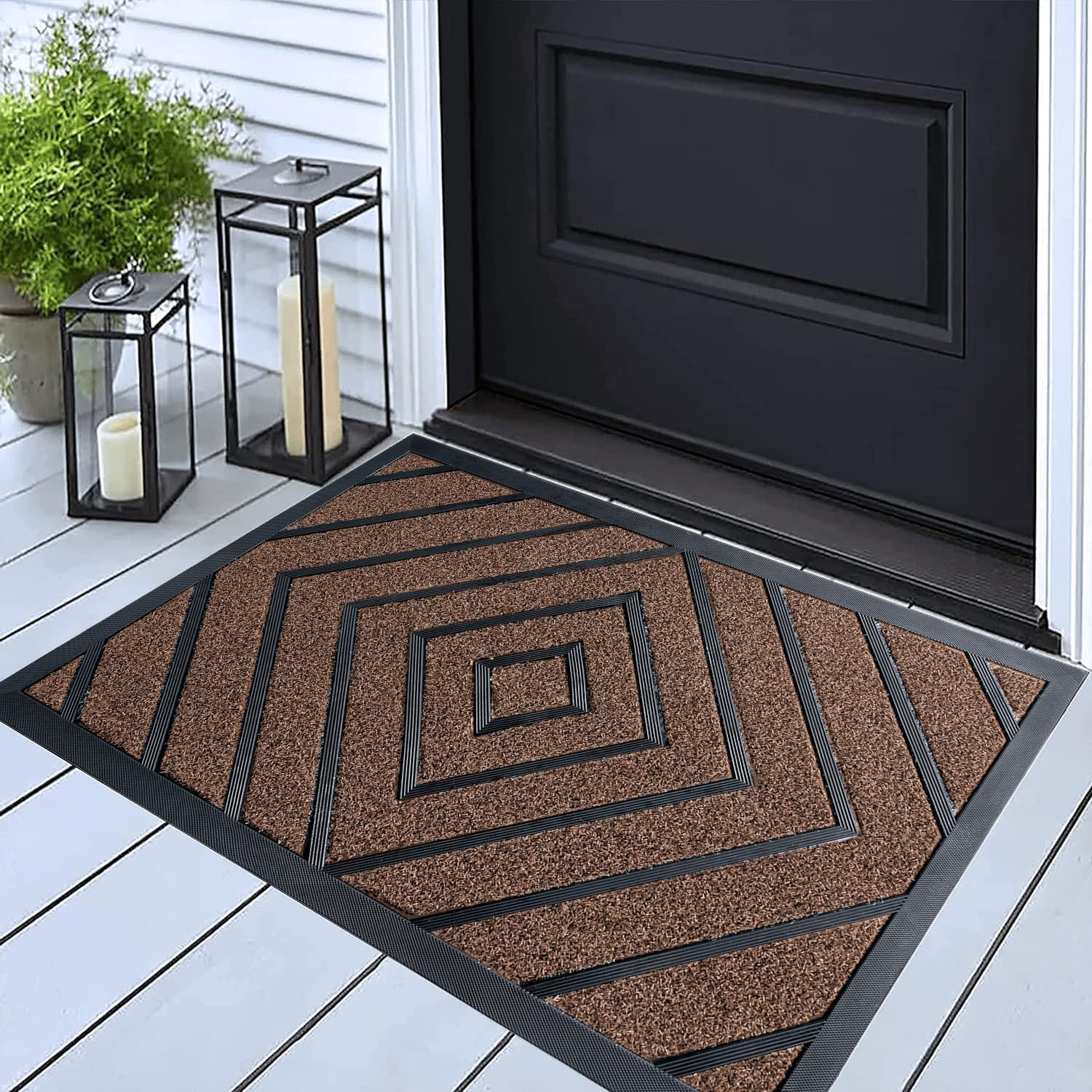Ubdyo Extra Durable Doormat Outdoor - Rubber Outdoor Doormat - (30x18) - Brown - 1 pack