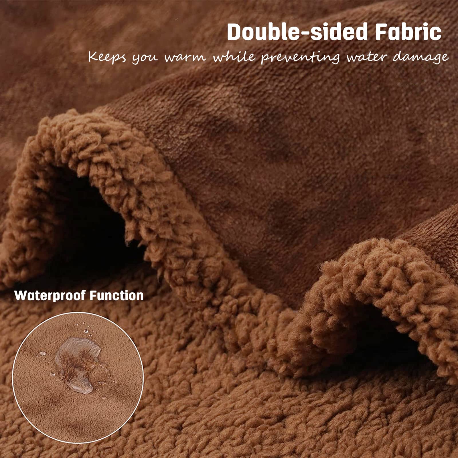 PETCUTE Manta Suave de Felpa para Perros Gatos,Manta Impermeable para Perros,Manta Felpa Sofa para Perros Gatos Mascotas,Reversible,Lavable a Máquina,Manta para Mascotas para Exteriores