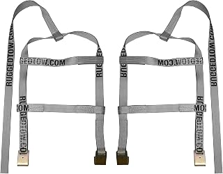 Silver Tow Dolly Straps Demco Kar Kaddy Mini 13" - 15" with Flat Hooks (1 Set) | Car Carrier Wheel Lift | Cargo Control