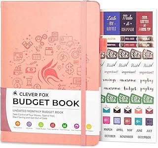 Clever Fox Budget Book – Financial Planner Organizer & Expense Tracker. Money Planner Account Notebook for Monthly Budgeting. Compact (Peach Pink)