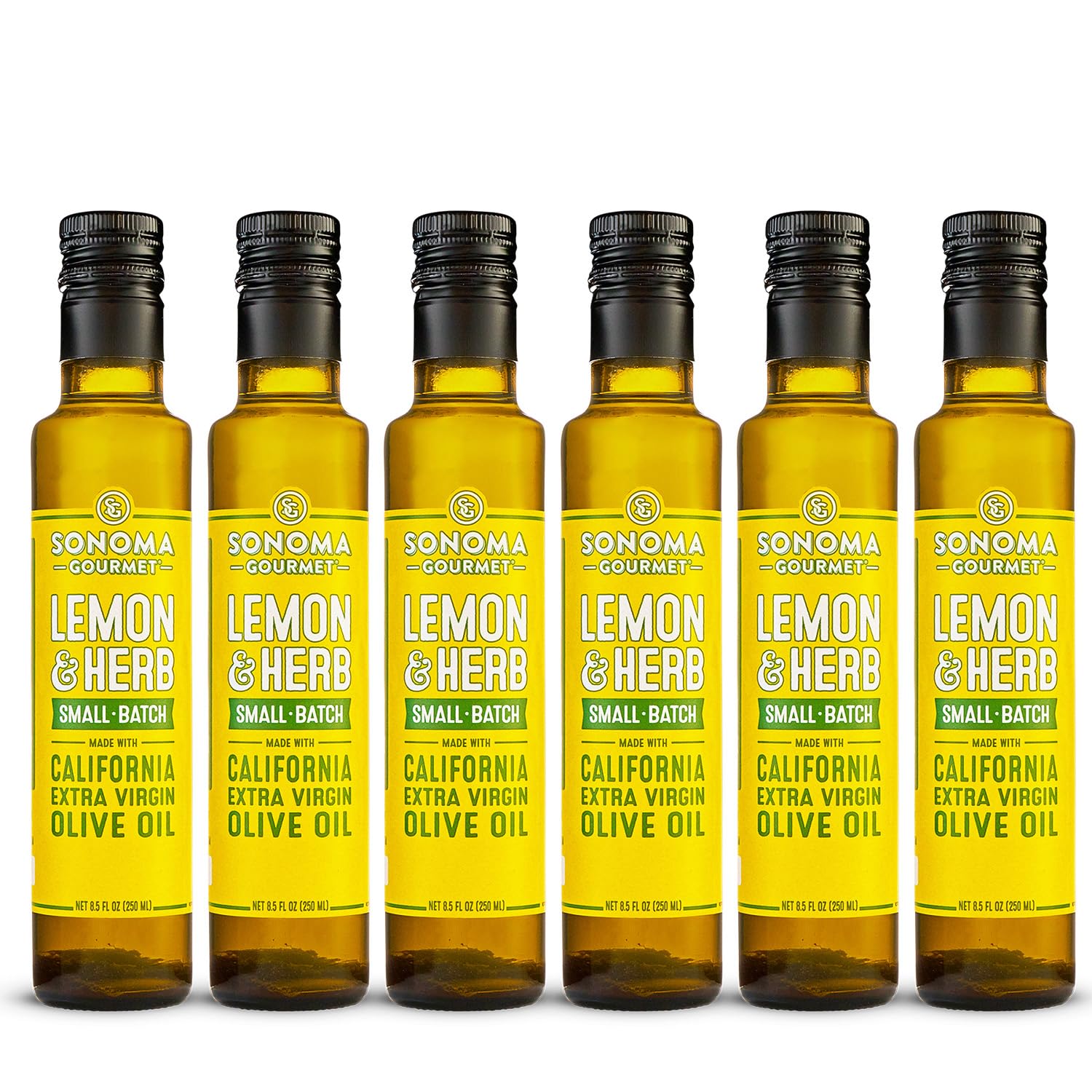 Sonoma Gourmet: Lemon Oil Flavored Olive Oil | 100% California Extra Virgin Olive Oil | 8.5 FL OZ (8.5FL OZ (Pack of 6)