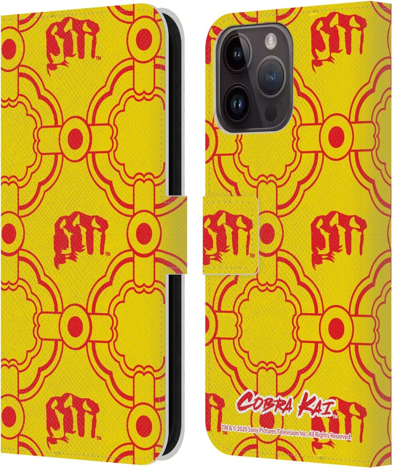 Head Case Designs Officially Licensed Cobra Kai Logo Graphics Leather Wallet Case Compatible with Apple iPhone 16 Pro Max