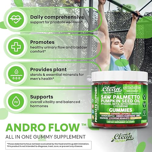 Miniatura 5 de Clean Nutra Saw Palmetto - Gomitas de licopeno con aceite de semilla de calabaza de Pygeum Beta-Sitosterols  60 unidades  Suplemento gomoso a base