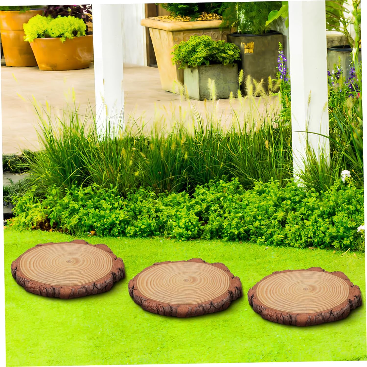 3pcs Decorative Garden Stepping Stones Outdoor Walkway for Lawn and Durable Garden Pathway Decor