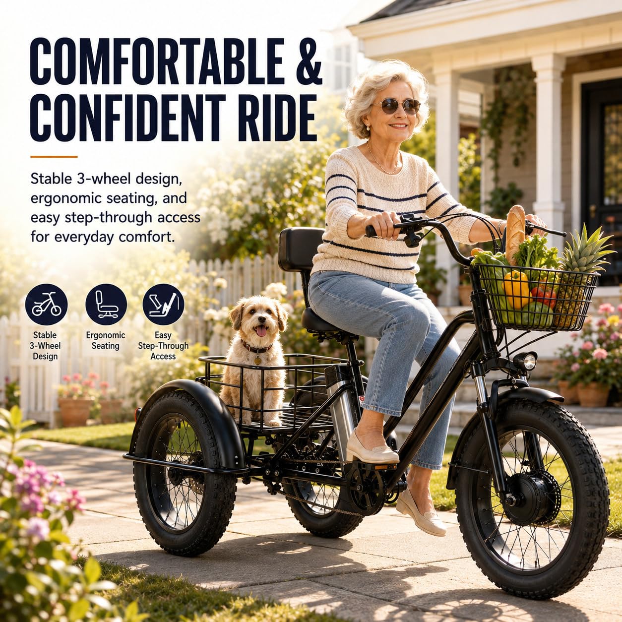 Tricycle électrique pour Adultes – Capacité De Charge 200Kg
