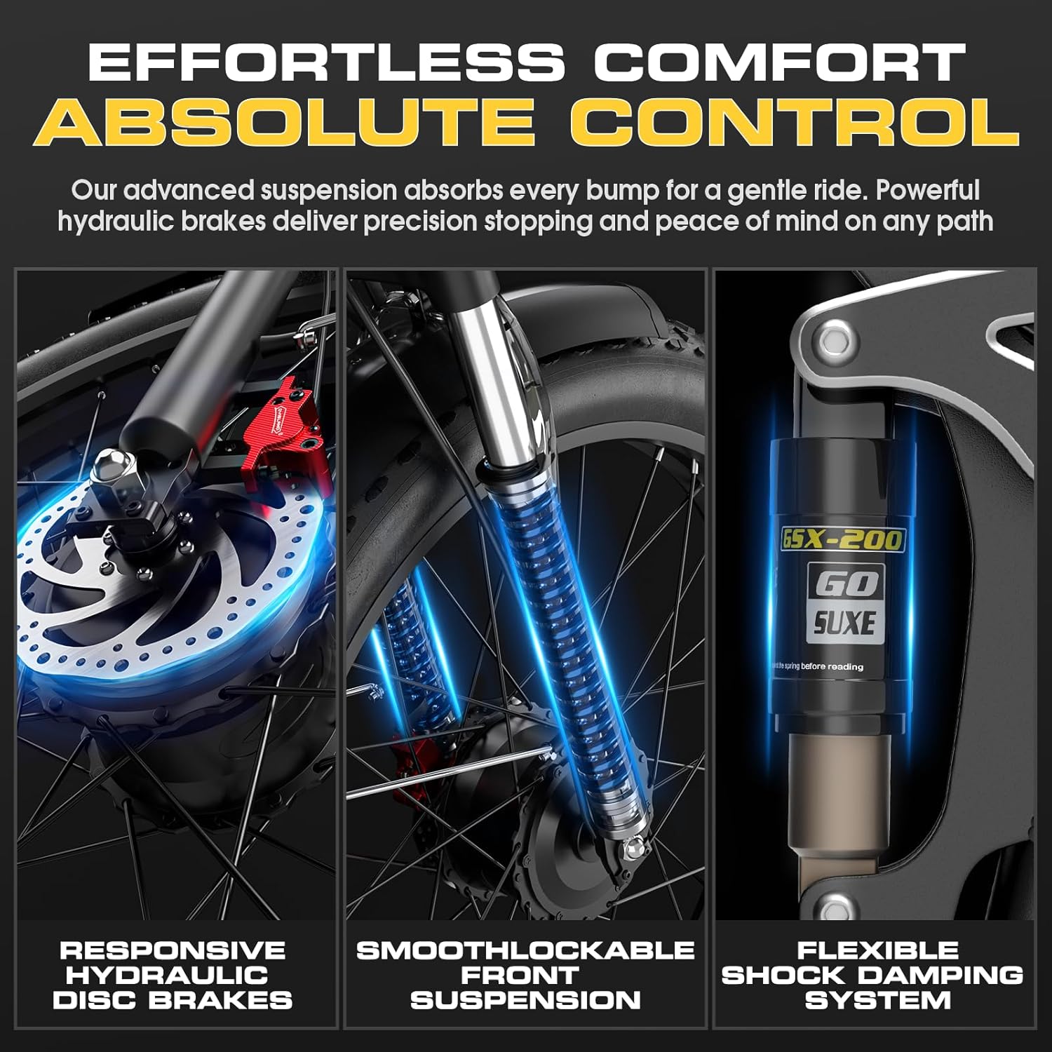 8000W Dual Motor Electric Bike for Adults, 48MPH Fast Full Suspension Ebike, 52V 36Ah Removable Battery for 100 Miles Range, 24/26 Inch Fat Tire Dual Shock All-Terrain E-Bike, 400lbs Capacity