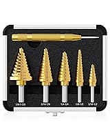 Vista 18 de Juego de brocas de paso M35 de cobalto mejorado con revestimiento Ultra TiAIN, 1/8"-7/8" (3 piezas) broca de paso Unibit con doble flauta