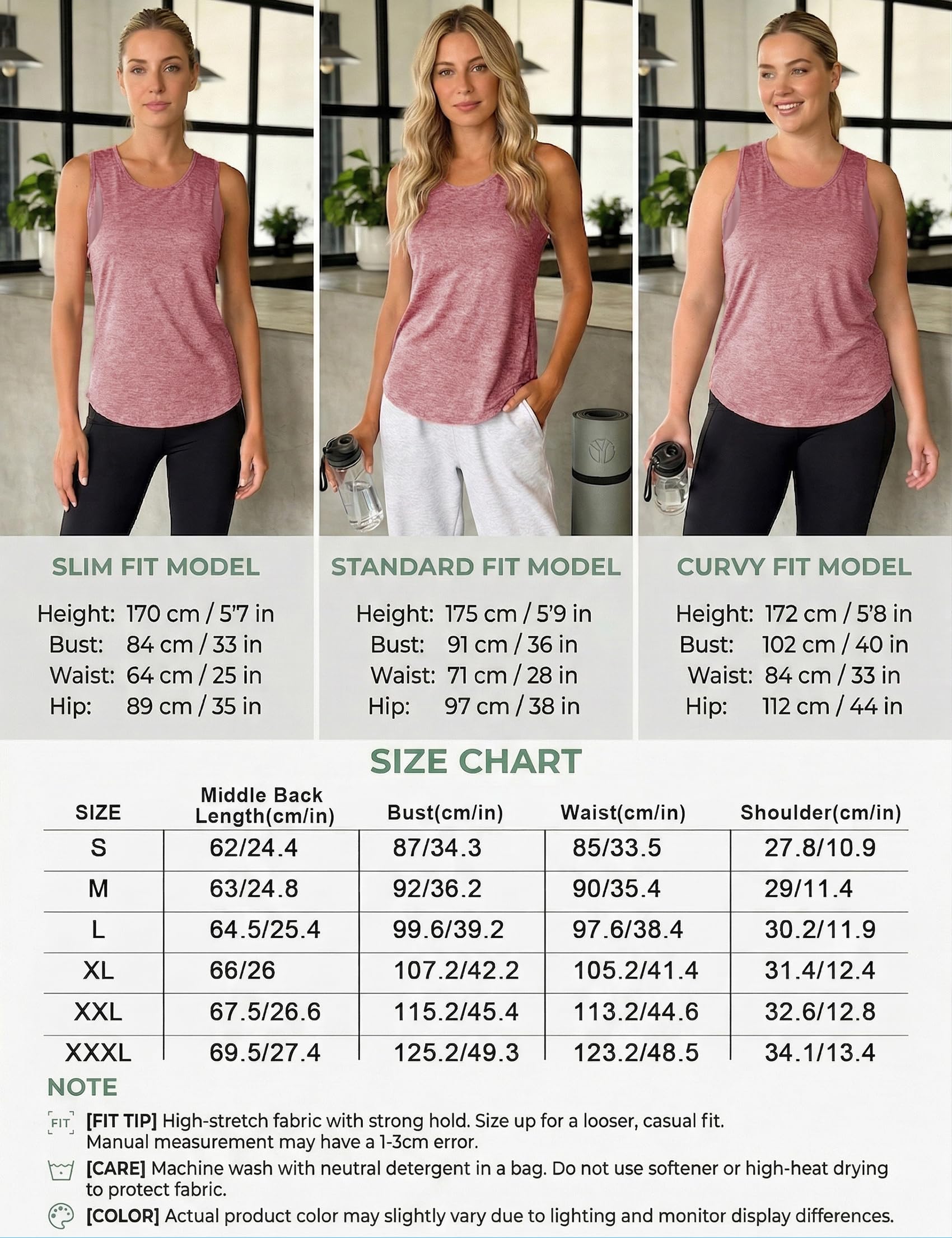 Wayleb Camiseta Deportiva Mujer de Tirantes sin Mangas con Malla Transpirable Ligera para Fitness Yoga Running S-3XL — view 7