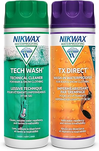 Nikwax Dúo-Pack de limpieza e impermeabilización para ropa impermeable