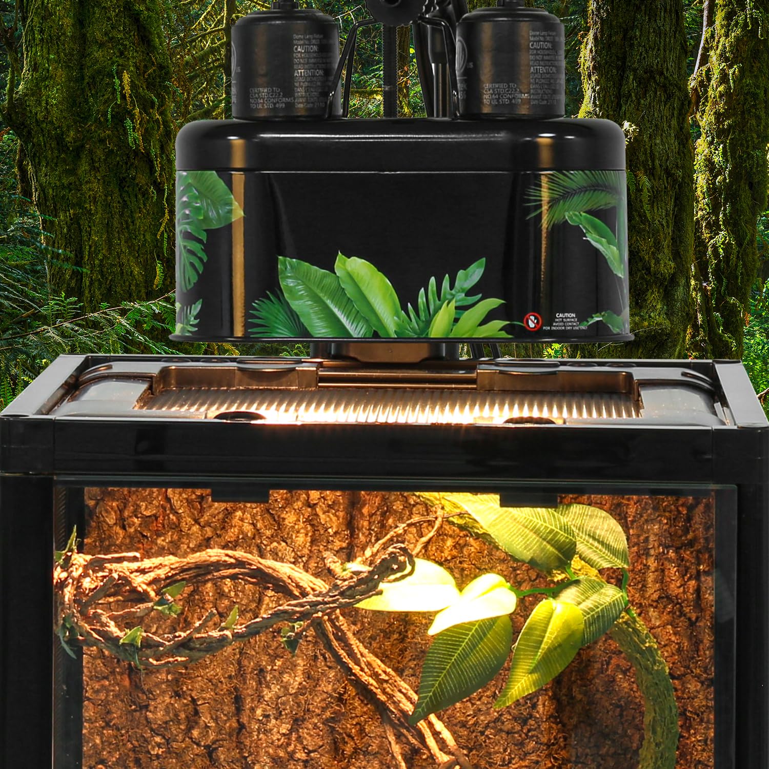 REPTI ZOO Nano Dual Dome Reptile Light Fixture and 25W Reptile Heat Lamp Combo Pack, Mini Daylight Basking Spot Heat Lamp & Nano Heat Emitter Basking Spot Lamp - image 8