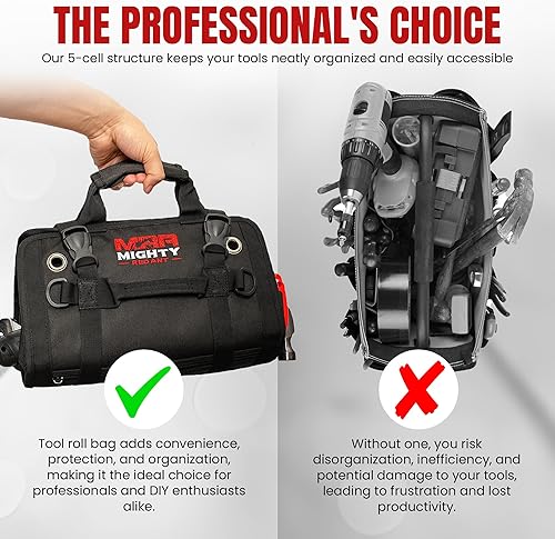 Miniatura 8 de Mighty Red Ant - Rollo de herramientas  Bolsas de herramientas  Bolsa de herramientas enrollable  Organizador de bolsas de herramientas  Bolsa
