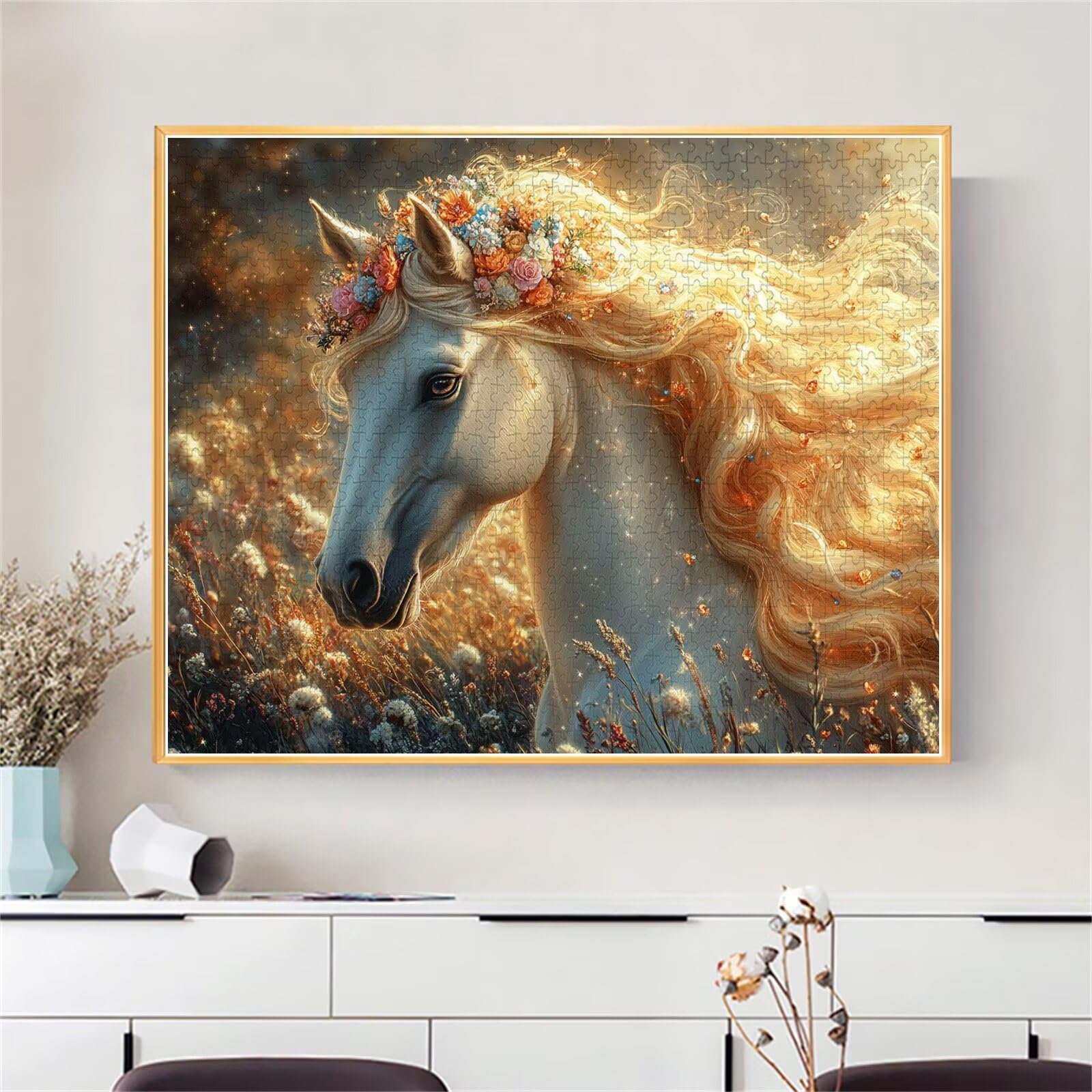 Pferd Puzzle für Erwachsene Kinder Anspruchsvoll 5000 Teile Impossible Klassische Puzzles Schwer Tier ab 8 9 10 Jahre Mädchen Jungen Jigsaw Kunst Educa, für Dekoration und Geschenke 105x156cm t-625