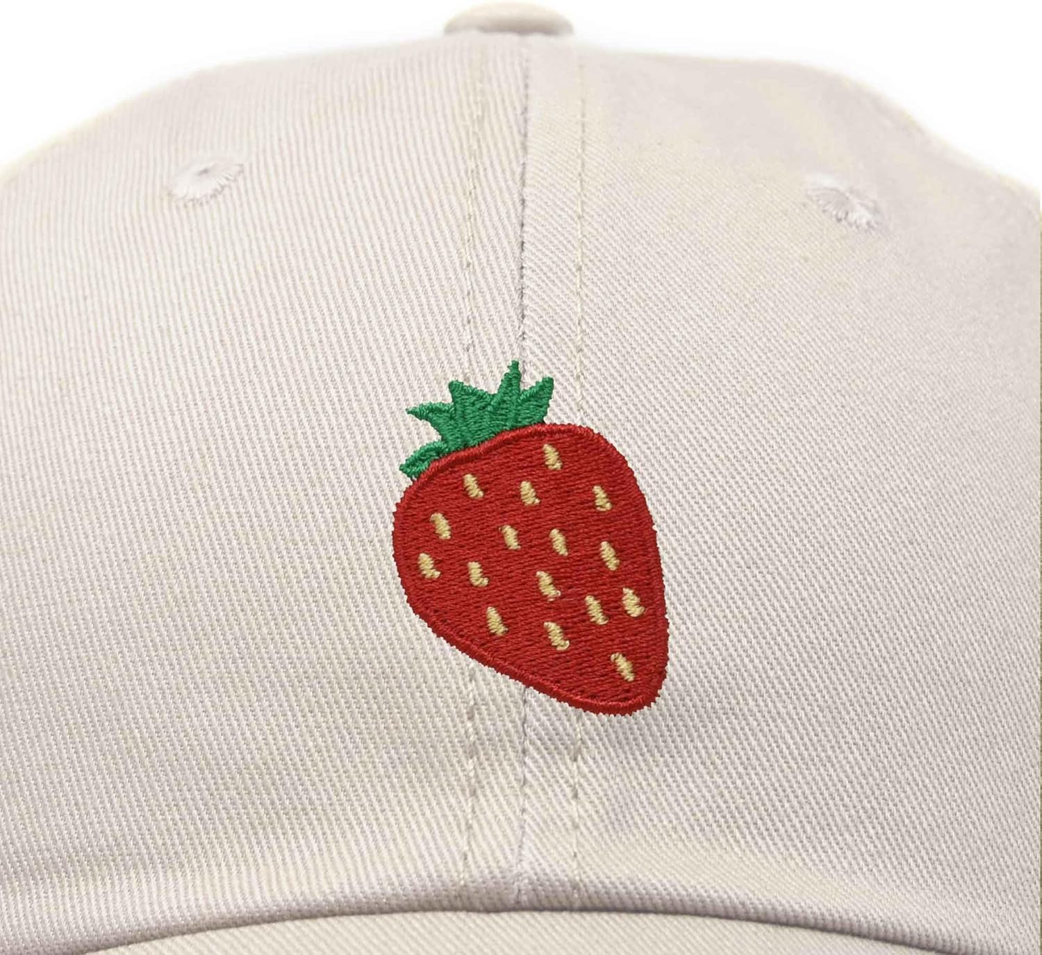 DALIX Strawberry Embroidered Cotton Dad Hat Fruit Adjustable Casual Baseball Cap Nature Womens - Image 2