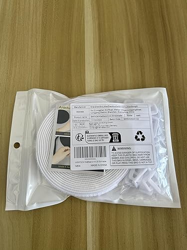 Miniatura 8 de Correas de cable ajustables de 16 pies con hebillas, longitud de corte libre, bridas de sujeción reutilizables blancas, correa de seguridad de