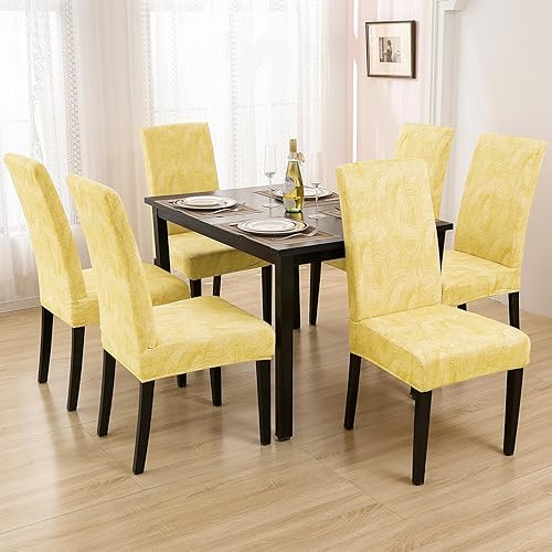 Miniatura 10 de Juego de 6 fundas para sillas Parsons de comedor, elásticas, de color liso, extraíbles y lavables, fundas protectoras para sillas de cocina,