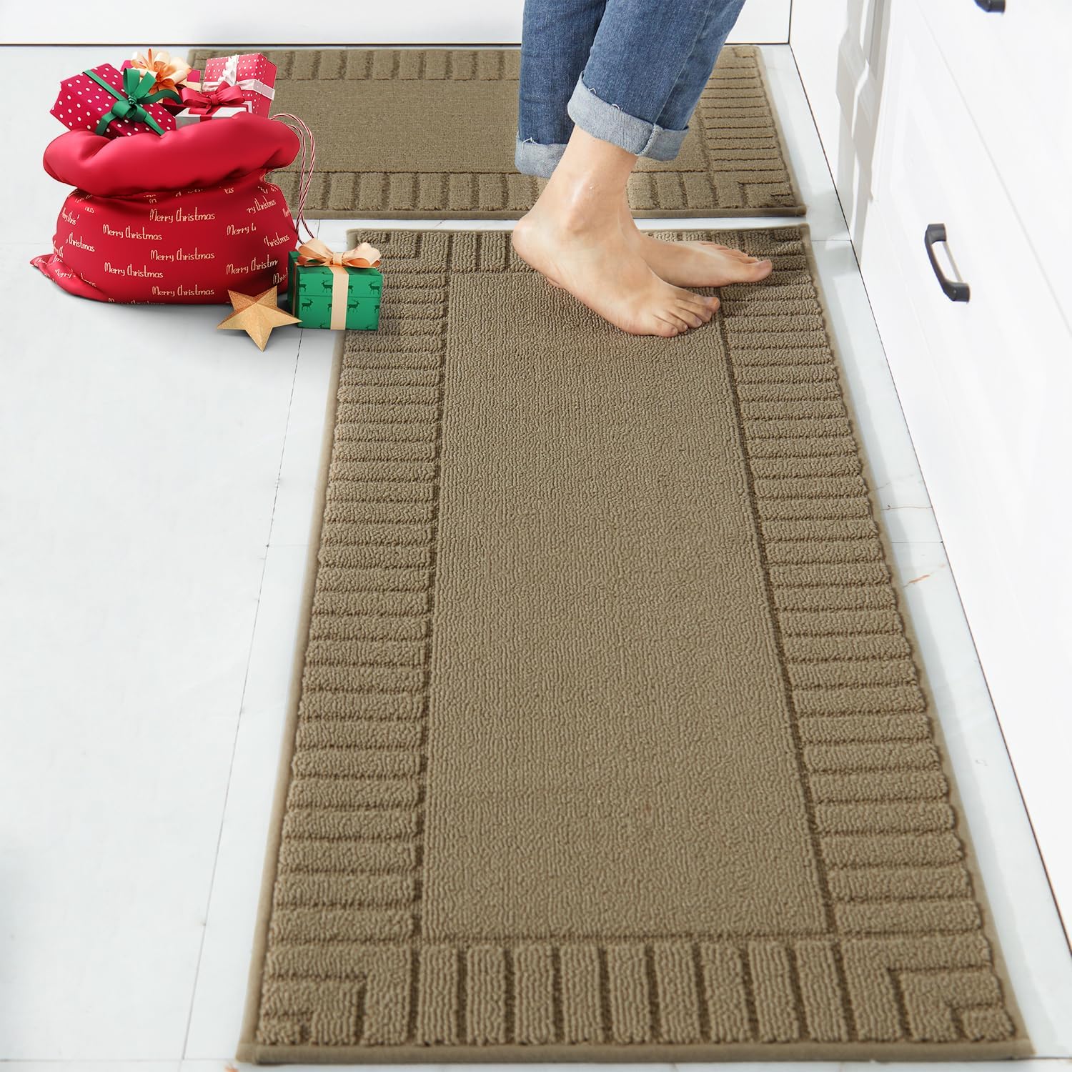 BEQHAUSE KitchenRugsandMats,AntiSlip Kitchen Rugs