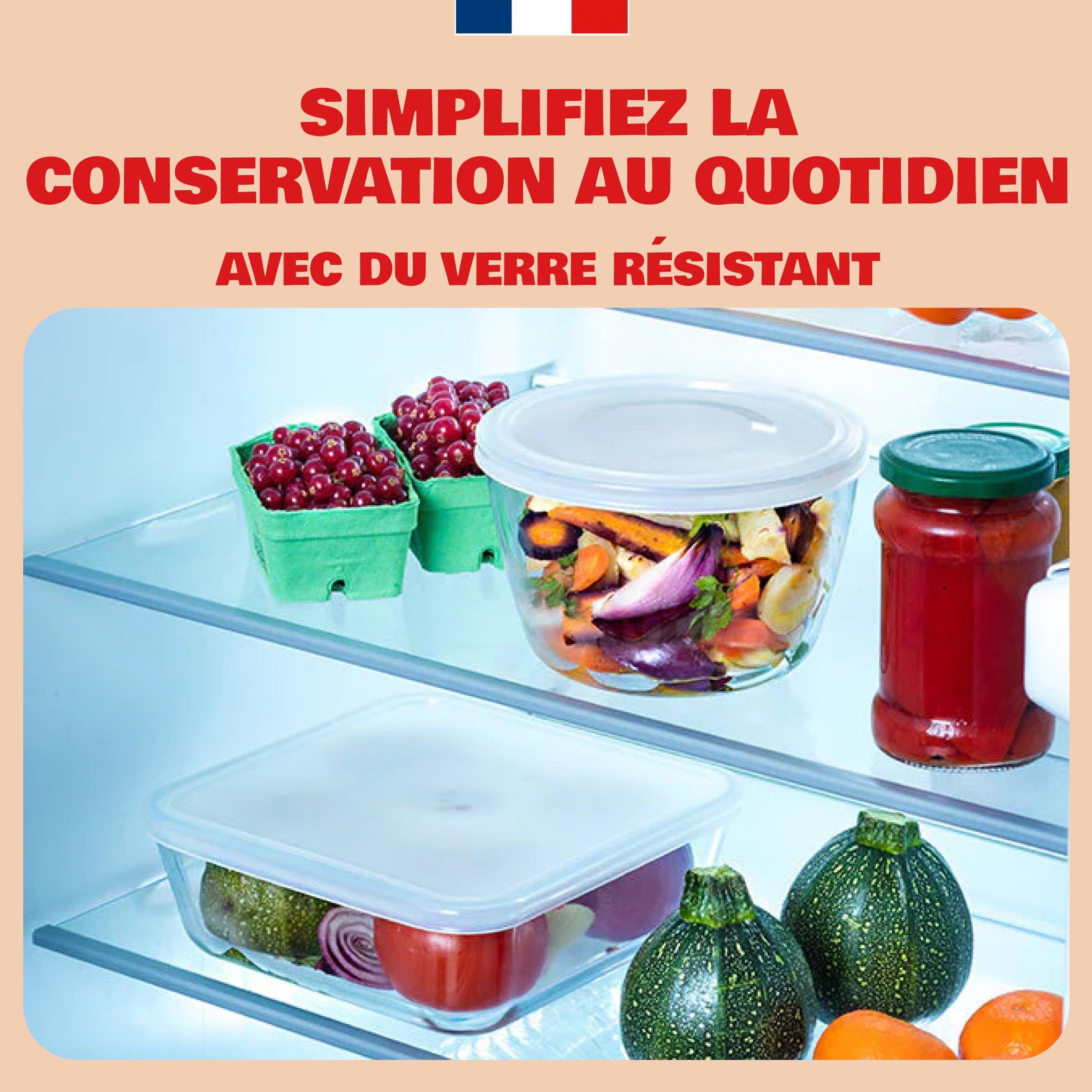 Pyrex Boîte de Conservation Rectangulaire 19x14 cm Verre borosilicate Plat à Four