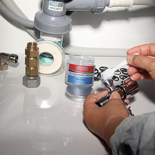 Miniatura 6 de FOTU Lubricante de grasa de silicona para fontaneros impermeables para juntas tóricas, sellador de válvulas, lubricante de silicona con raspador y