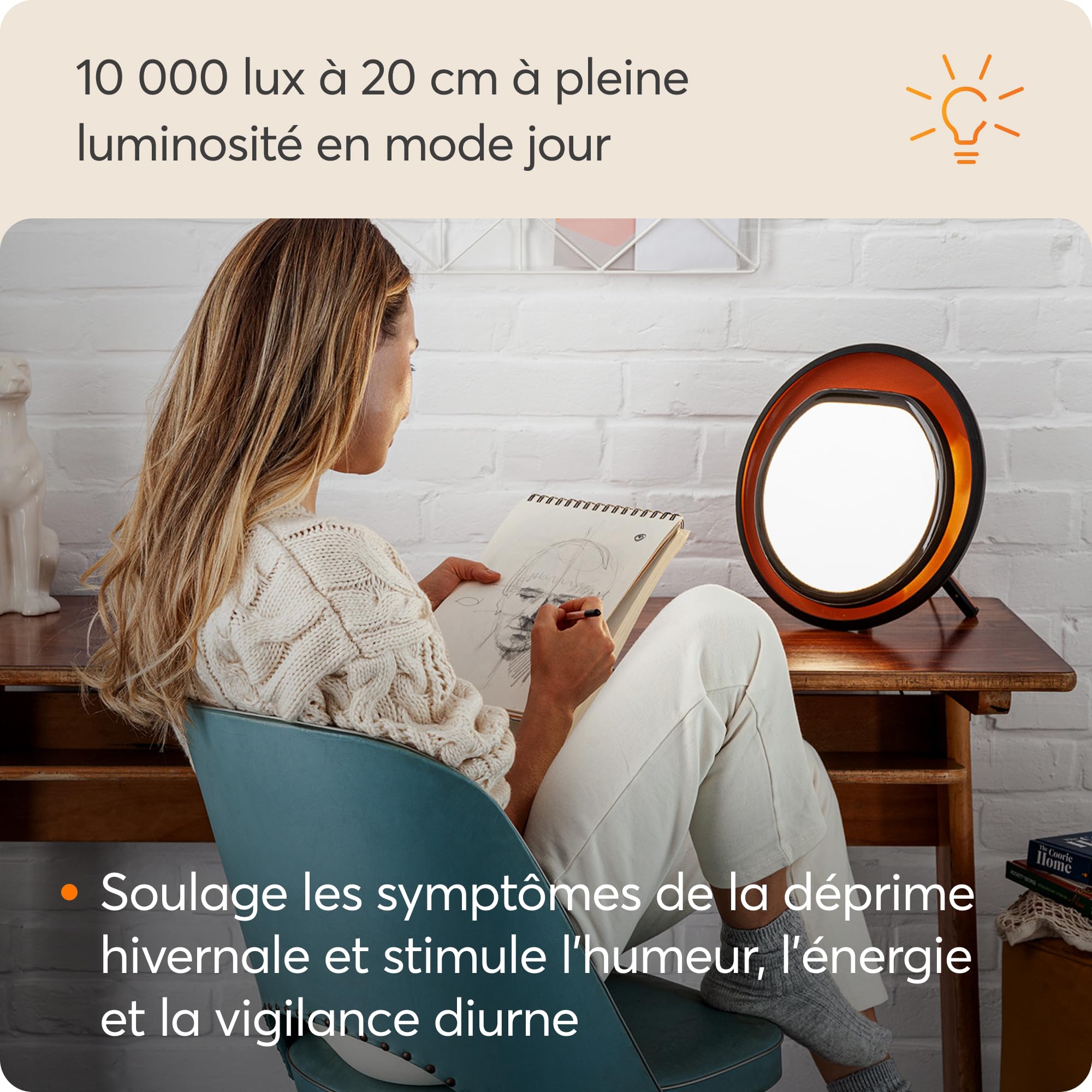 Lumie Halo | Luminothérapie multifonction pour votre bien-être 24h/24, toute l'année | 10 000 lux, 2,22 kg