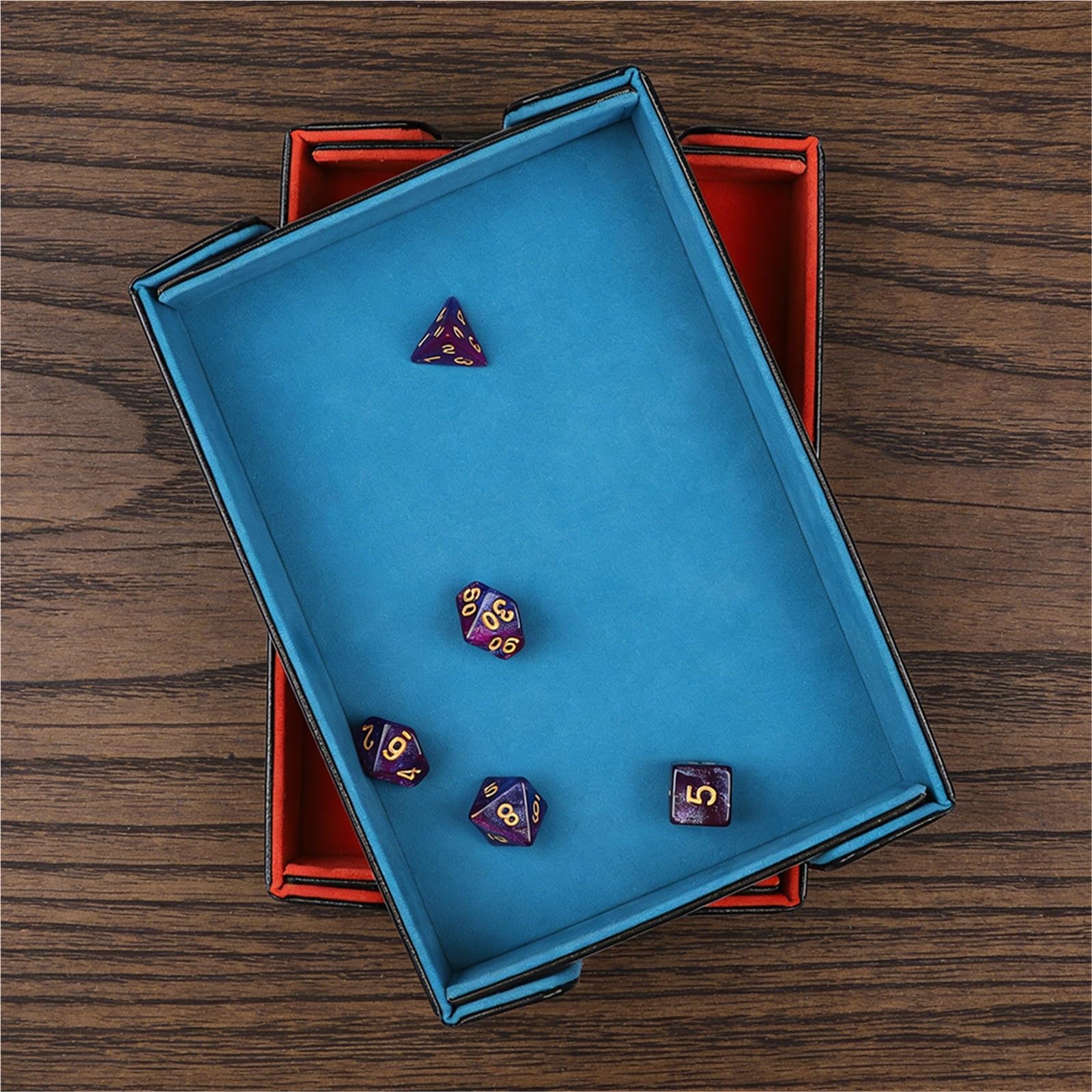 Bandeja Plegable portátil para Dados Estuche de Almacenamiento Dados Plegable 5 Piezas