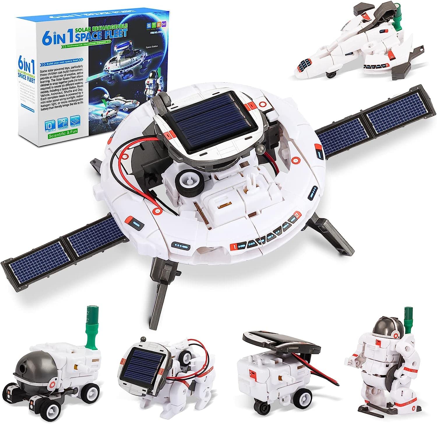 Alyasameen 6-in-1 Science Kit STEM Project - Solar Robot Space Building Kit DIY Science Educational Experiment Toys for Kids Boys Girls Age 8-14