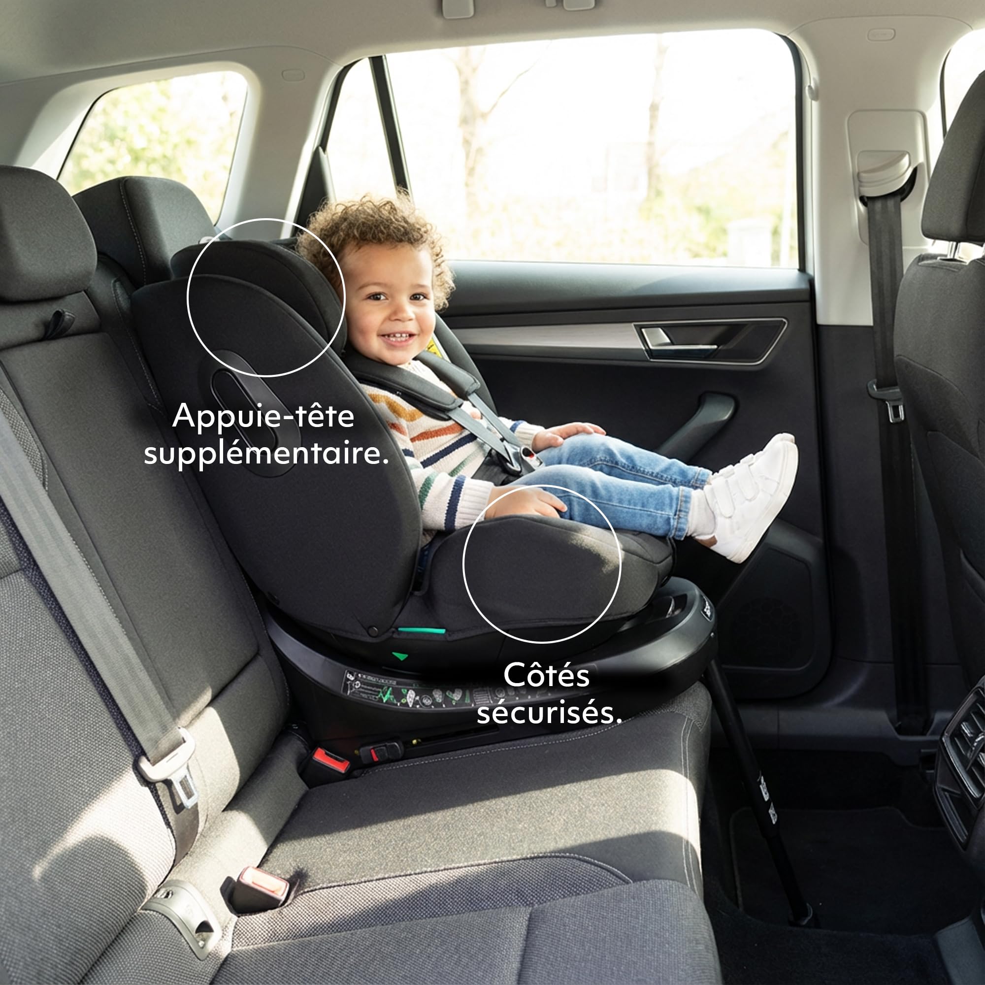 Deryan Carly Siège auto bébé, I-SIZE 40-150 cm, 360 Pivotant Isofix pour Groupe 0/1/2/3, Bébé de 0-12 ans, 0 à 36 kg Environ, ECE R129, 12 Positions d'Appui-tête, RWF, FWF Inclinaison (Noir)