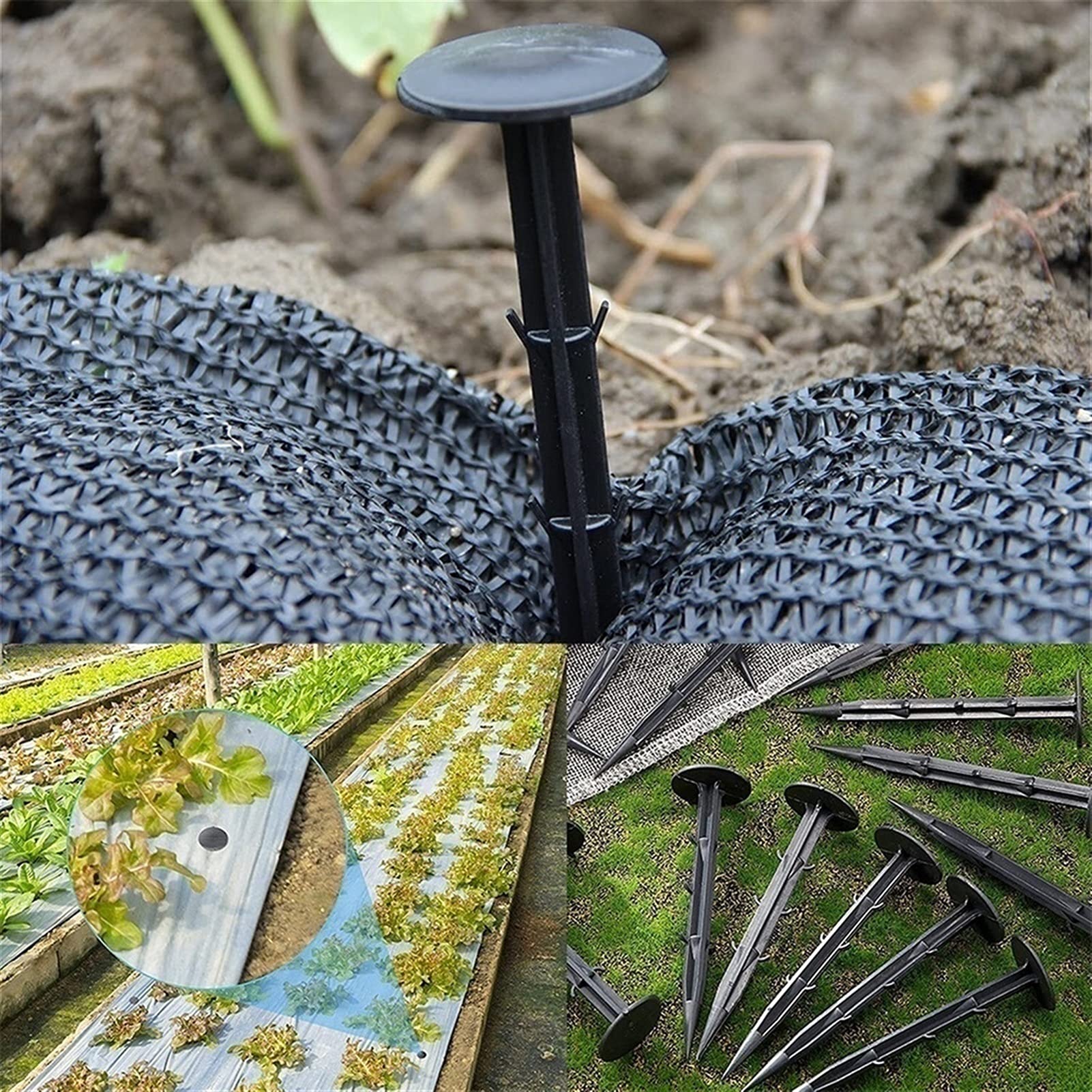 100 anclajes de suelo de jardín, grapas multifunción, para control de malezas, pasadores geotextiles resistentes, clavijas de tela de paisaje de 11 cm para mantillo y lonas