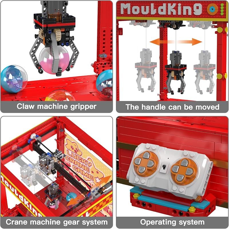 Mould King Greifarm 10189 MOC Arcade építőkocka szett távirányítóval 2922 db 14 év felett fiúk és lányok számára felnőtteknek
