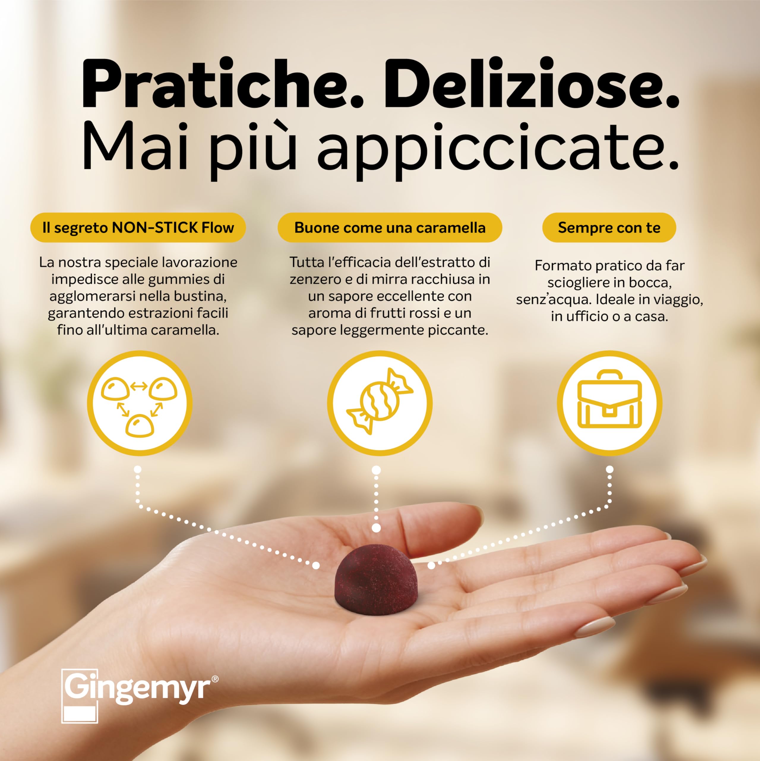 Revalma Gingemyr 24 Gummies - Integratore Alimentare a Base di RodeMyr e Zenzero - Funzione Digestiva ed Azione Antinausea - Senza Glutine