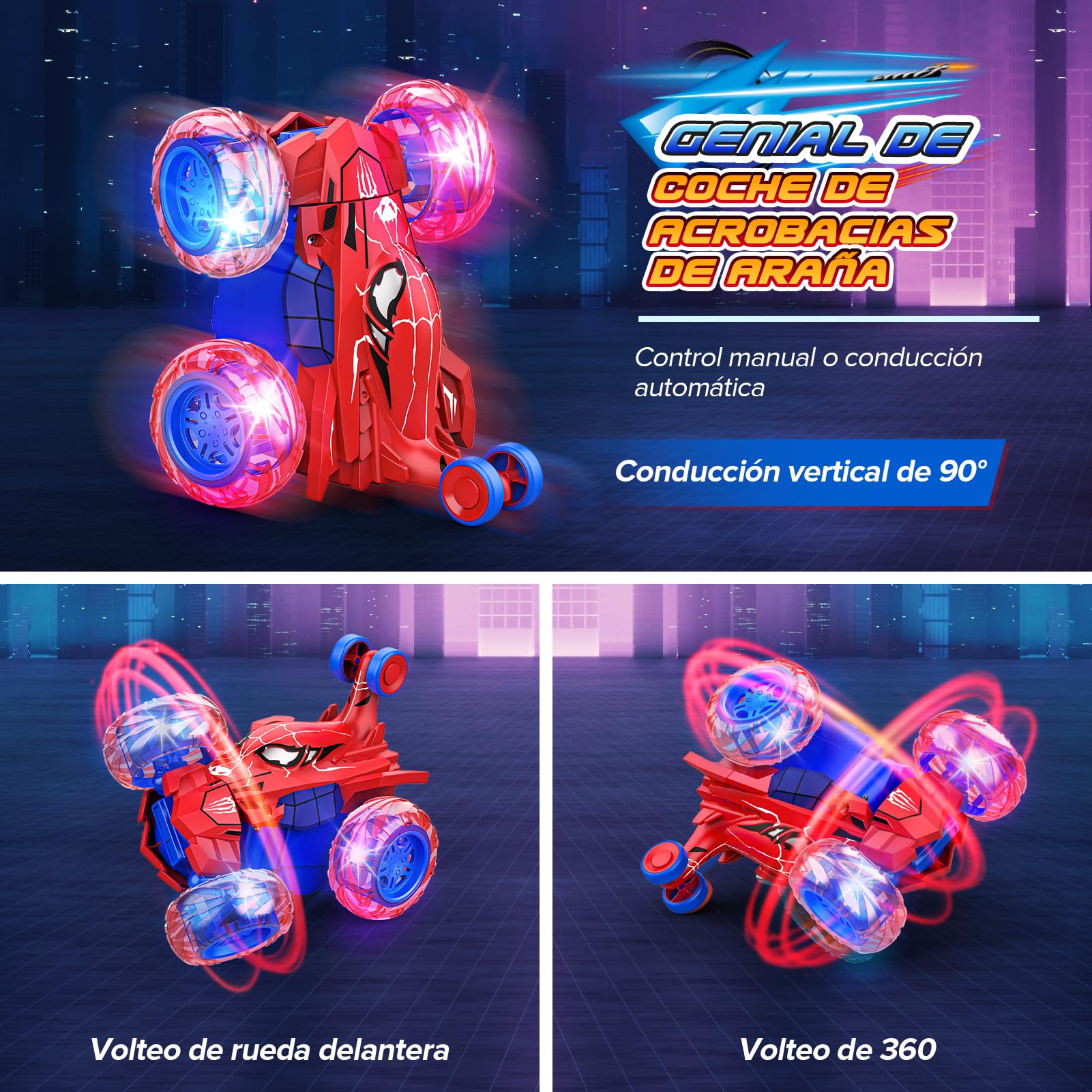 Dreamlandia Coche Teledirigido, Juguetes Niños 3-9 Años, Monster Truck Coches para Niños Coche RC 2.4Ghz con Luces, Regalo Niño 3 4 5 6 7 8 9 Años Cumpleaños