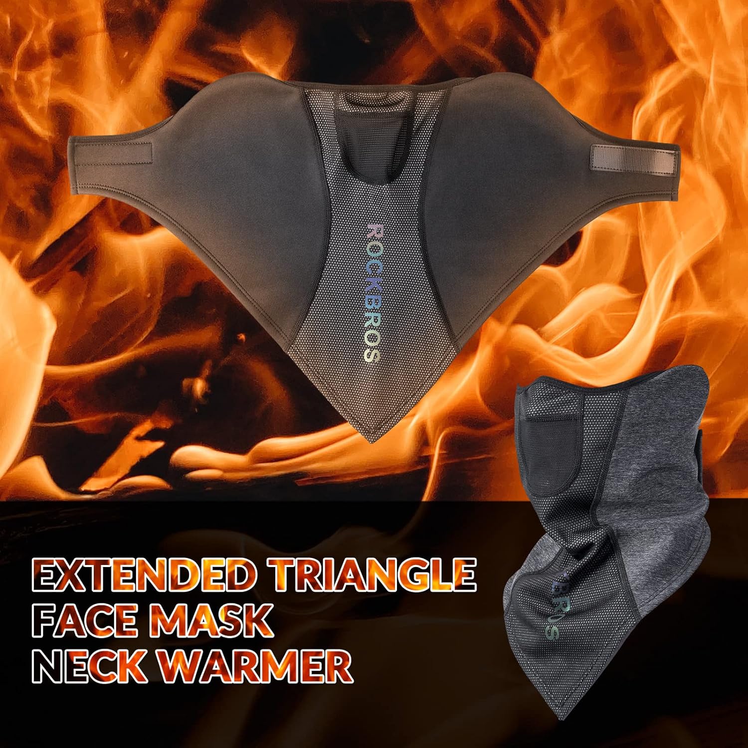 Cagoule Polaire ROCKBROS - Balaclava Coupe-Vent Pour Vélo, Moto, Ski - Homme/Femme