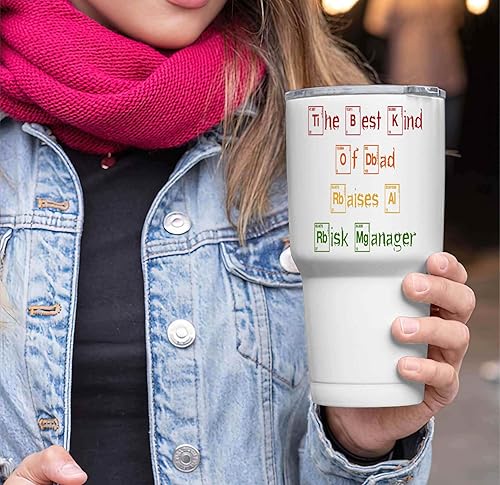 Miniatura 2 de Gift for Risk Managers, Great Father's Day Present for Dad - Kind Of Dad Raises a Risk Manager 30 Oz White Stainless Steel Large Tumbler