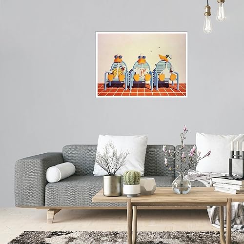 Miniatura 3 de MetAhL Michael Bedard - Arte de pared de Survival Of The Fittest 1997, impresiones en lienzo de patos, póster de ejercicio para decoración del hogar