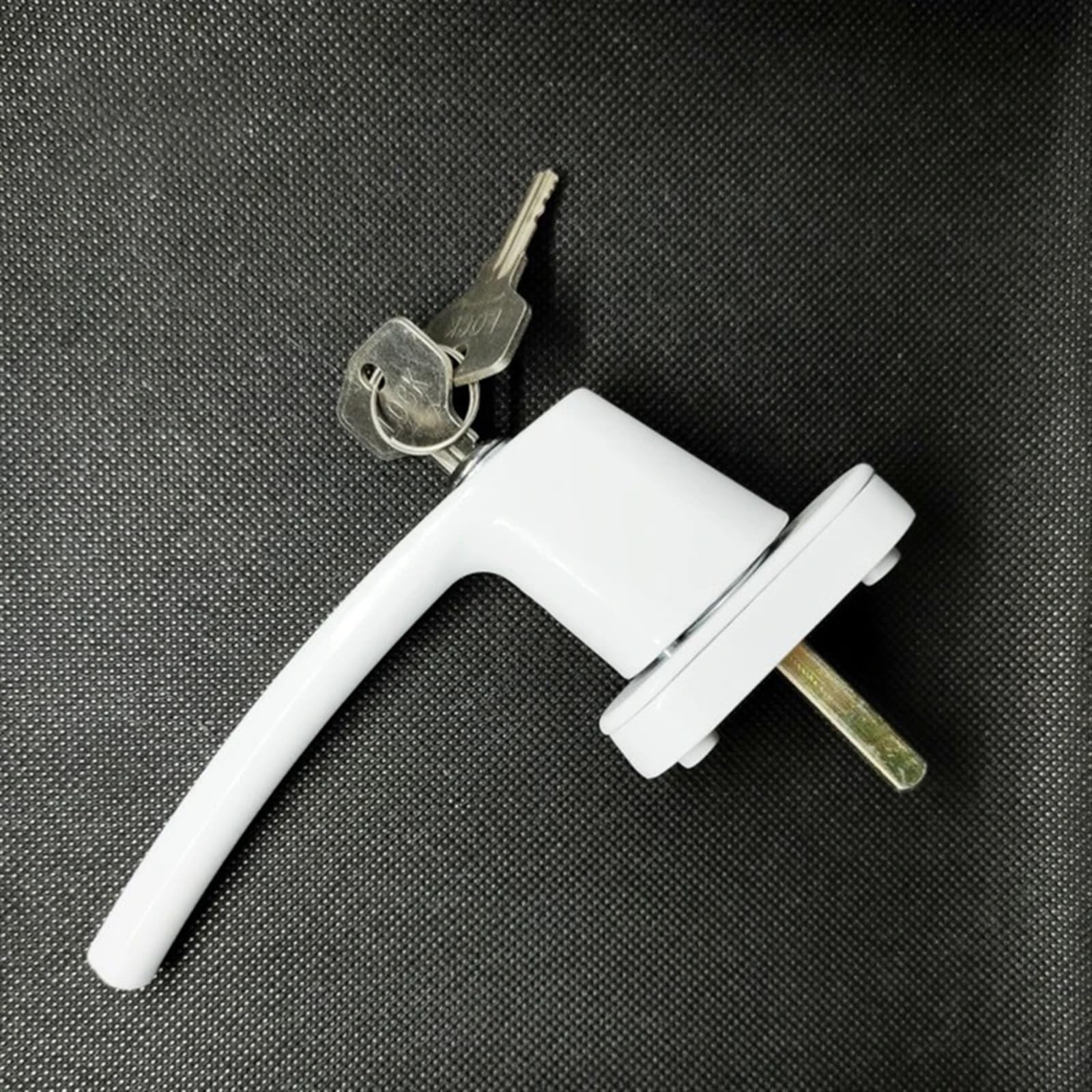 MRKU Maniglie per finestre con Serratura Espag, Chiusura in Linea in PVC, Serratura a Chiave in Lega di Alluminio Bianca per Doppi vetri 148x29mm