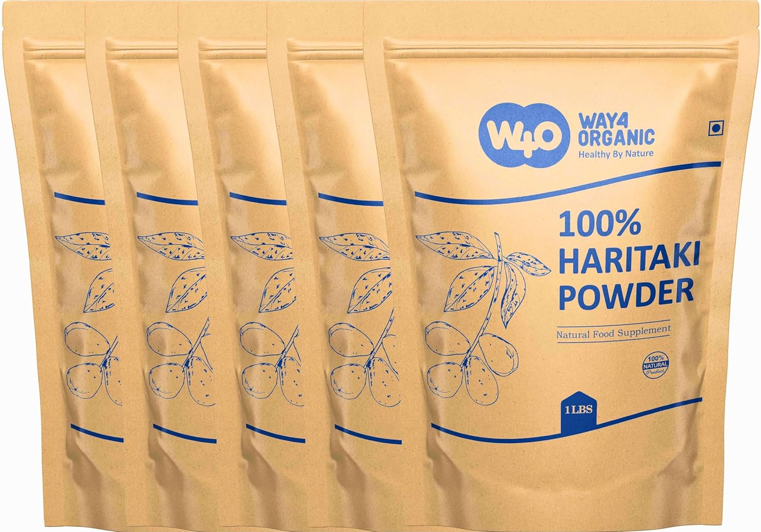 Haritaki Powder, Terminalia Chebula (Kadukkai), Premium Powder - Best Detoxification - Way4Organic (5 Pounds)