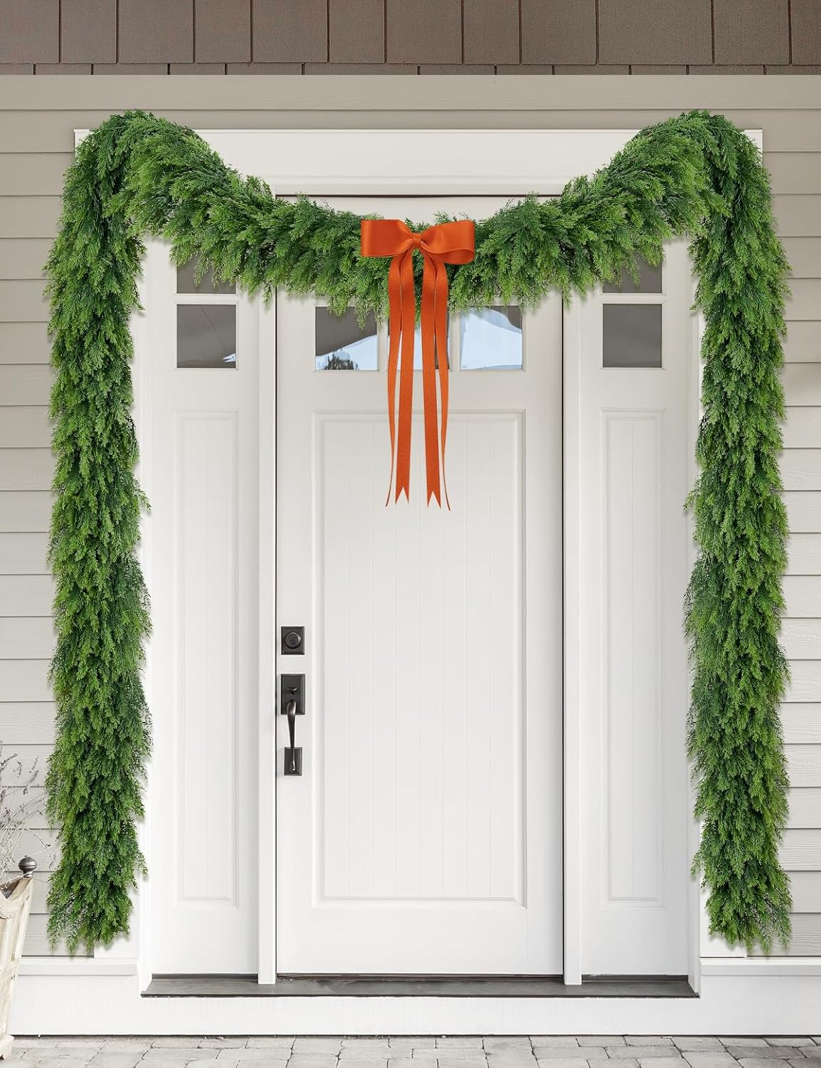 Real Touch Christmas Cedar Garland - Artificial Christmas Garlands Faux Pine Garland for Fireplace,Table, Stairs, Mantle, Window,Indoor Outdoor,Home,Holiday Decor(1 PCS,9 FT)