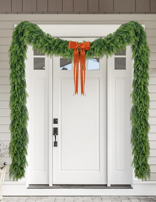 Real Touch Christmas Cedar Garland - Artificial Christmas Garlands Faux Pine Garland for Fireplace,Table, Stairs, Mantle, Window,Indoor Outdoor,Home,Holiday Decor(1 PCS,6 FT) by HIKISS - Image 6