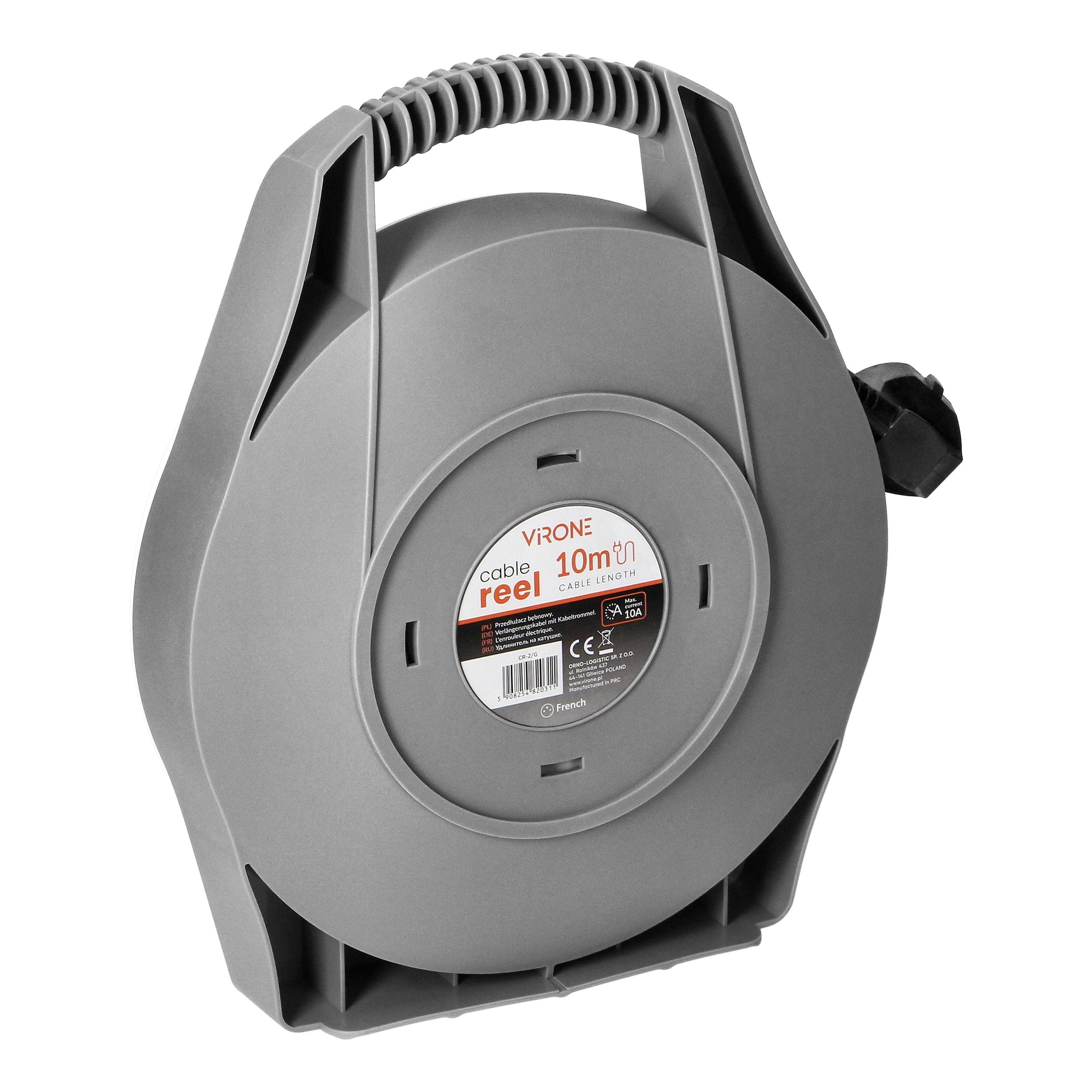 Rallonge Electrique avec Enrouleur Electrique 4 Prises 2P+Z Câble PVC H05VV-F 3x1mm2 Rallonge Electrique 10m Norme de prise : française (type E)