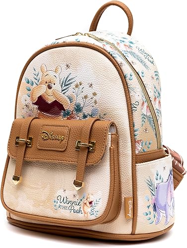 Miniatura 4 de Wondapop Winnie the Pooh - Mini mochila de cuero vegano de 11 pulgadas, Marrón