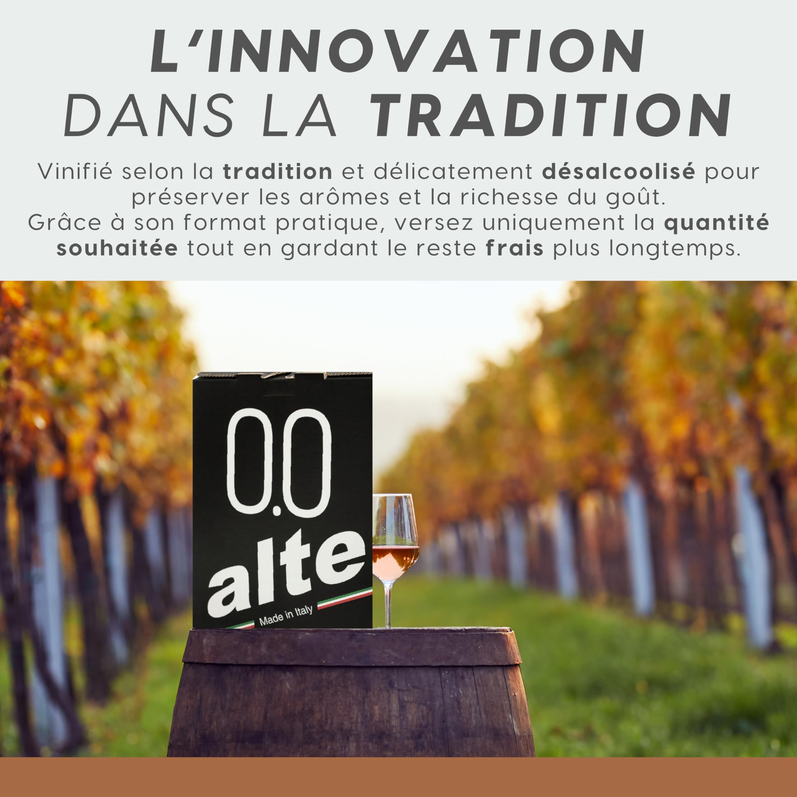 ALTERNATIVA Bag in Box Rosé Sec Sans Alcool 0,0% – 5 Litres | Boisson Désalcoolisé Premium Italien – Idéal pour Célébrations, Cadeaux, Occasions Spéciales – Alcool Free