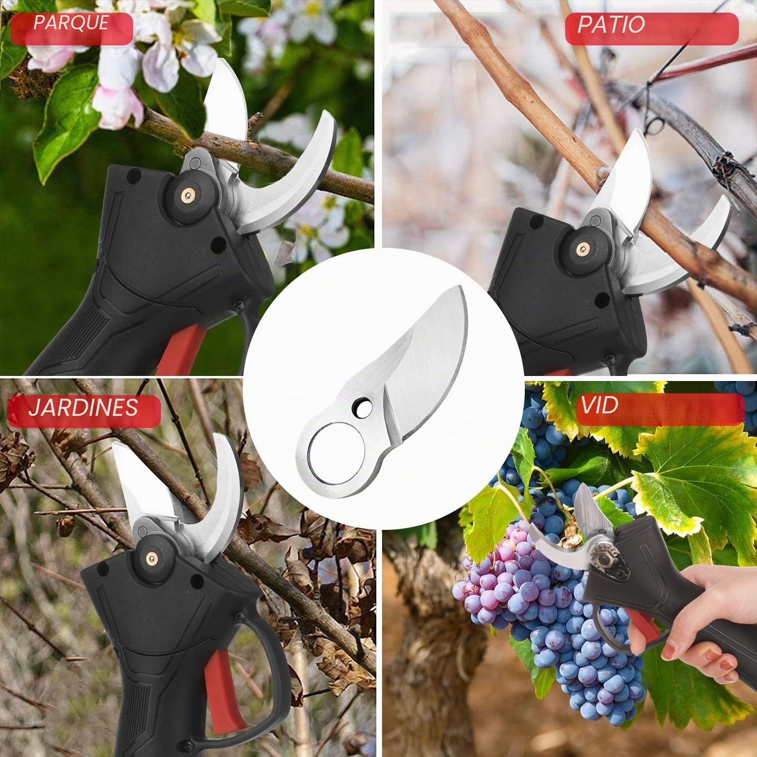 Weytoll Tijeras de Podar Electricas 30mm 800W 21V 2000mAh 2 Baterías Tijeras De Podar Inalámbricas 1.6lb Tijeras de Jardín 7 horas de Trabajo Constante