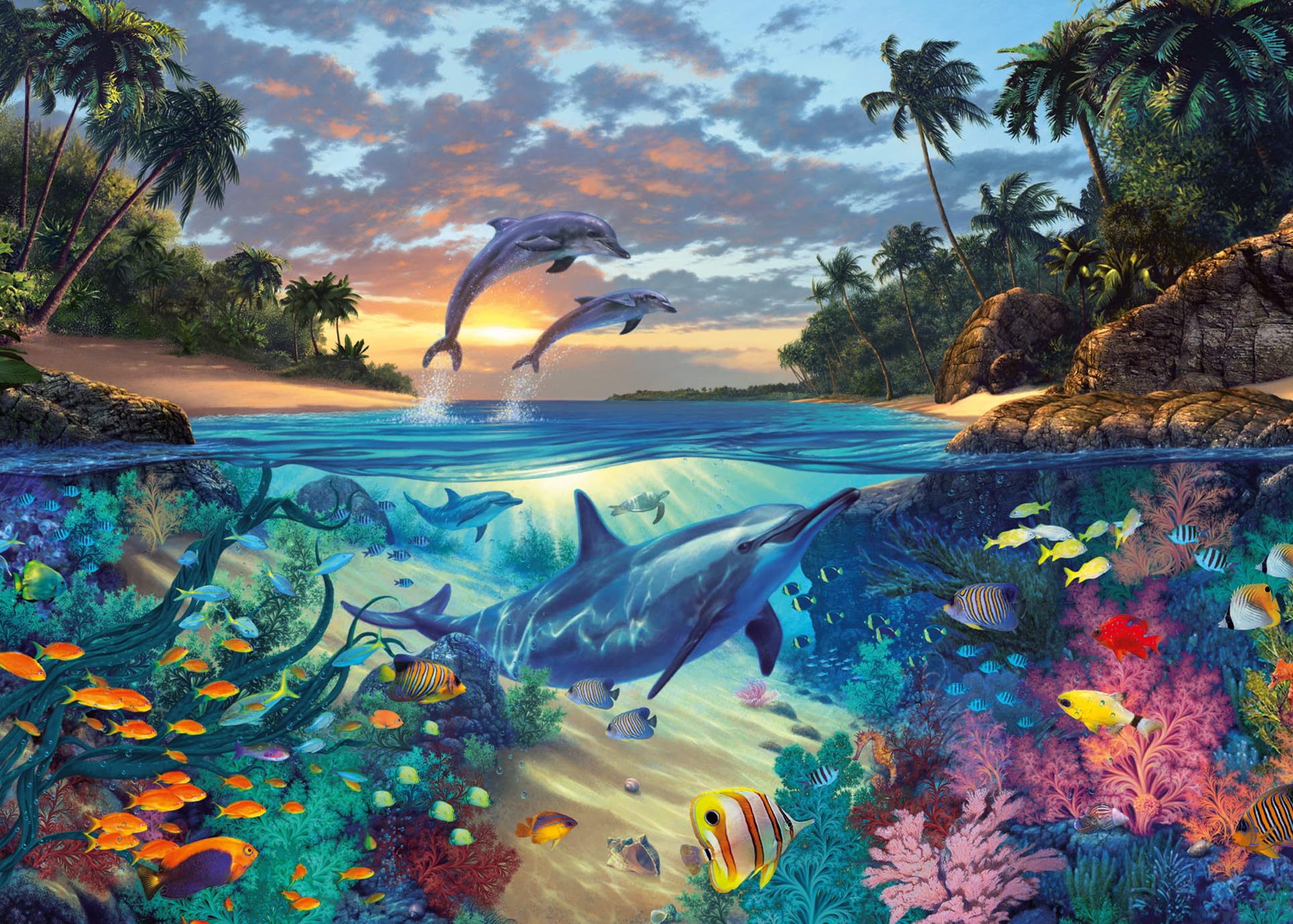 Ravensburger 12000646 - Coral Bay - 1000 pieces jigsaw puzzle – Puzzle for adults and kids age 14 years up, Underwater jigsaw puzzle